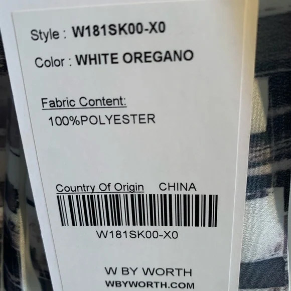 W by Worth Black and White Abstract Pleated High-Low Skirt - Picture 7 of 10